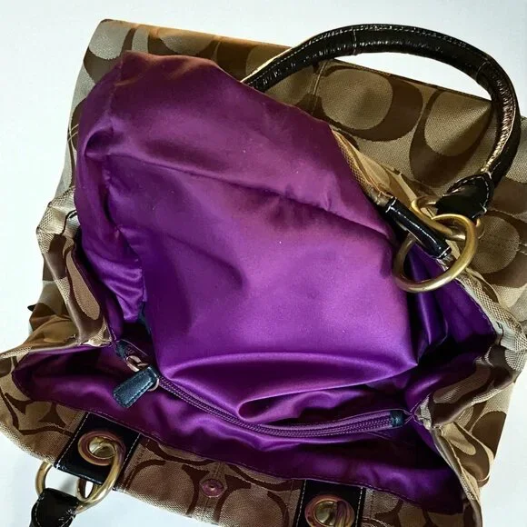 Coach Hobo Brown Beige Vintage Bag - Picture 3 of 5